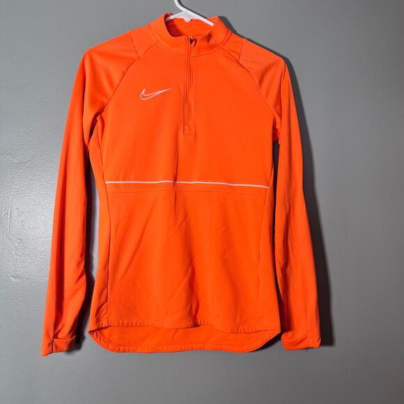 Nike Dri-FIT XS Quarter Zip Pullover Orange Long Sleeve Athletic Top Athleisure - Picture 1 of 7
